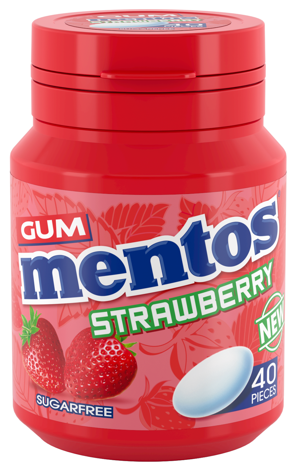Mentos Gum | Strawberry | 40 Pcs Bottle