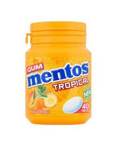 Mentos Gum | Tropical | 40 Pcs Bottle
