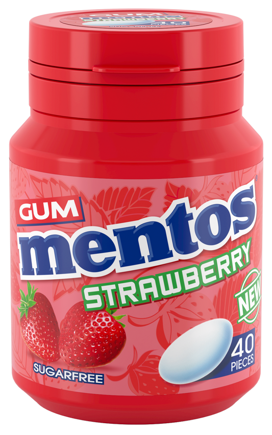 Mentos Gum | Strawberry | 40 Pcs Bottle