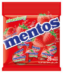 Mentos Strawberry Candy | Chewy Dragees 70g Pouch | 26 Candies