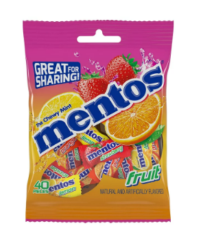 Mentos Fruits Candy | Chewy Dragees 135g Pouch | Fruit Flavoured Candy